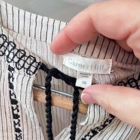 Garnet Hill Embroidered Blouson-Sleeve Blouse- Size 8 - Picture 5 of 7